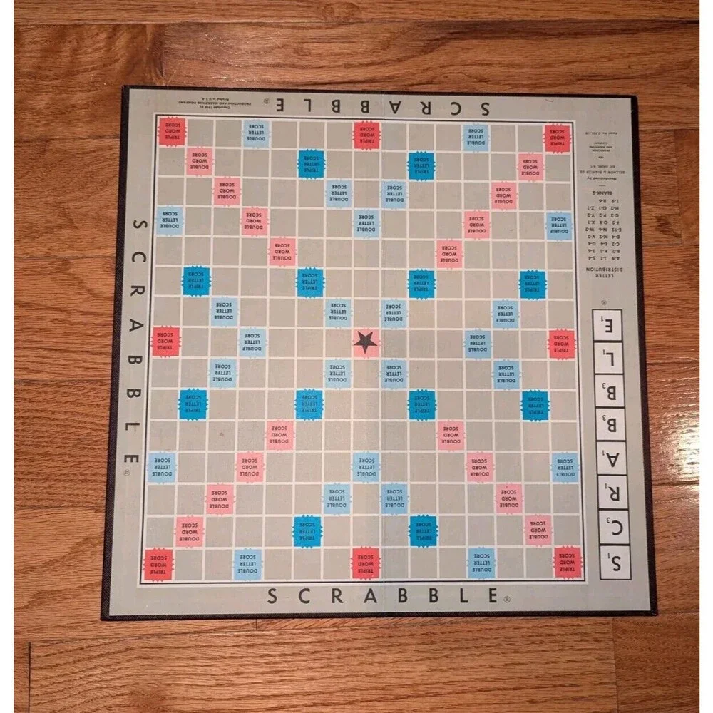 Vintage Scrabble Board Game MCM Selchow & Righter Full Set‎ In Tact